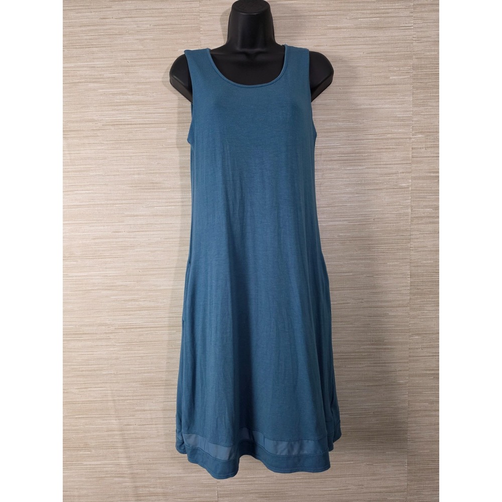 MPG Mondetta Performance Gear Everyday Tank Dress Women Small Blue Pockets